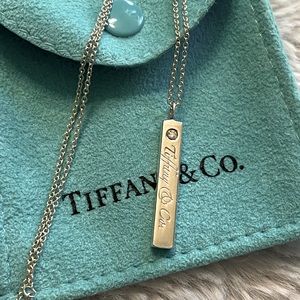 Tiffany & Co. Script Notes Bar Necklace with Diamond